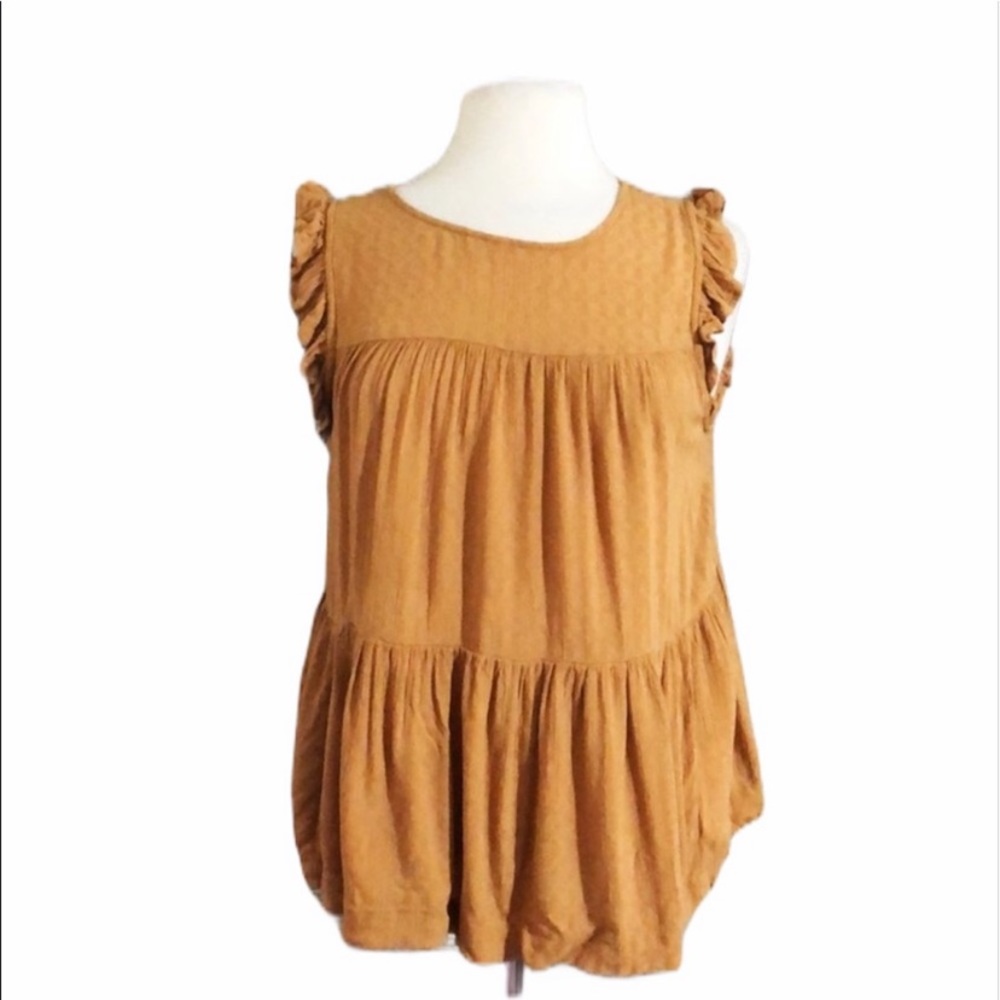 American Eagle Tiered Ruffle Babydoll Crop Top